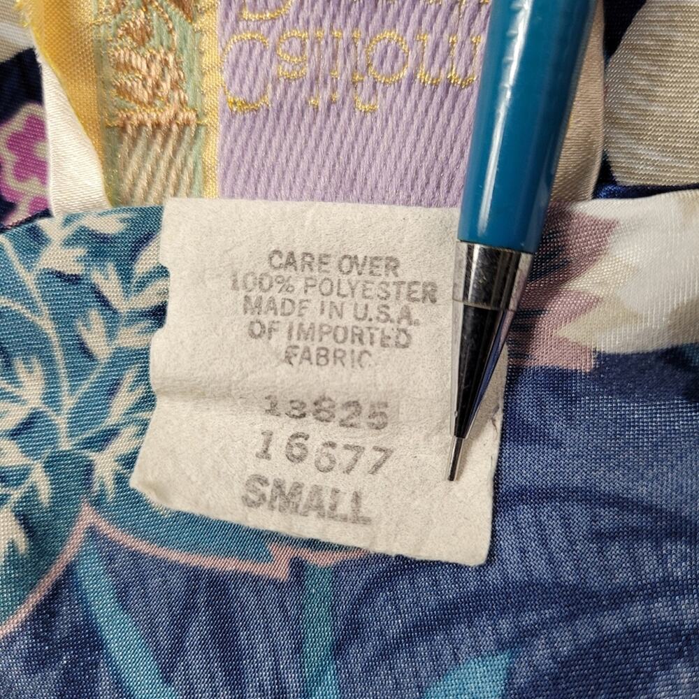 Vintage California Dynasty Blue Floral Chemise Slip Dress Nightie size Small - Picture 12 of 14
